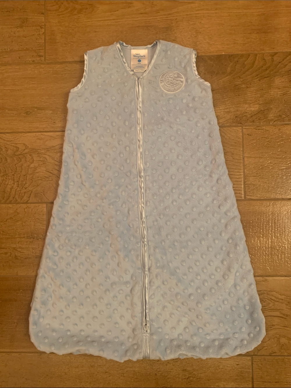HALO Light Blue Dot Sleep Sack - Zip Front — Size Birth to 6 months